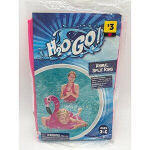 H2O Go Animal Split Ring Flamingo Inflatable Pool Float Ages 3-6 Pink 19.7x20.9